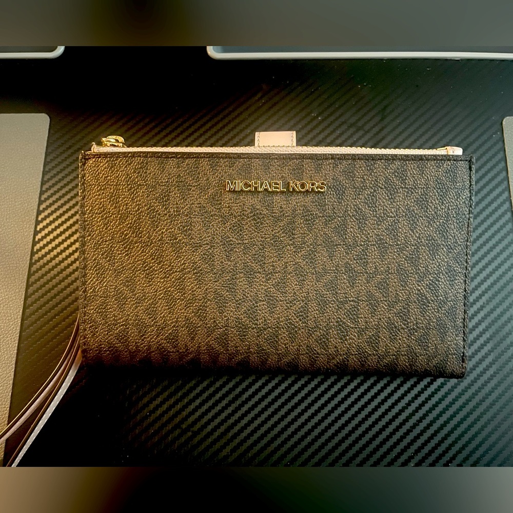 Michael Kors Jet Set Travel Powder Blush LG Double Zip Wristlet